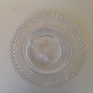 VINTAGE SUNBURST & DIAMOND PATTERN GLASS - TRINKET - CANDY - ASHTRAY - BOWL